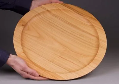 grande assiette en bois merisier