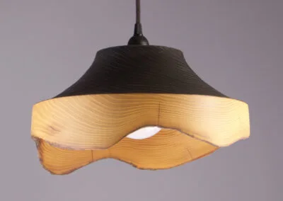luminaire suspension en bois shou sugi ban robinier massif