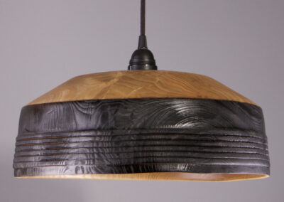 luminaire suspension shou sugi ban