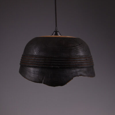 suspension en bois naturel brulé catalpa