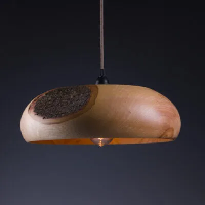 suspension luminaire bois de frêne massif
