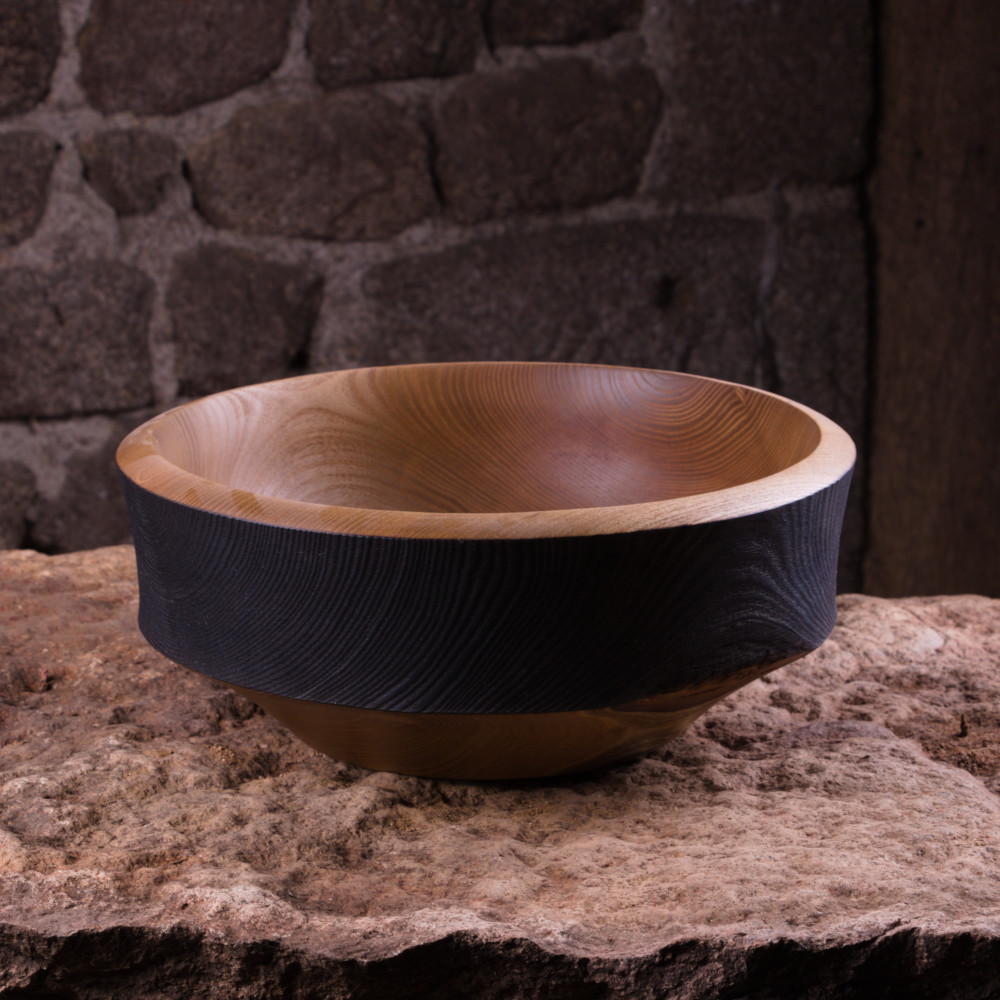 Corbeille à Fruits Suspendue En Bois D'hévéa Et Métal Chromé - Petit Modèle, Design épuré