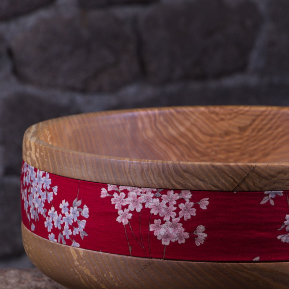 Objet déco en frêne massif - tissu japonais – Image 3