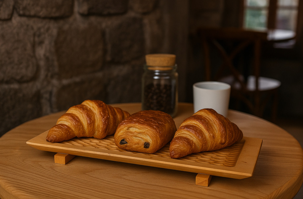 plat en bois et plateaux de service