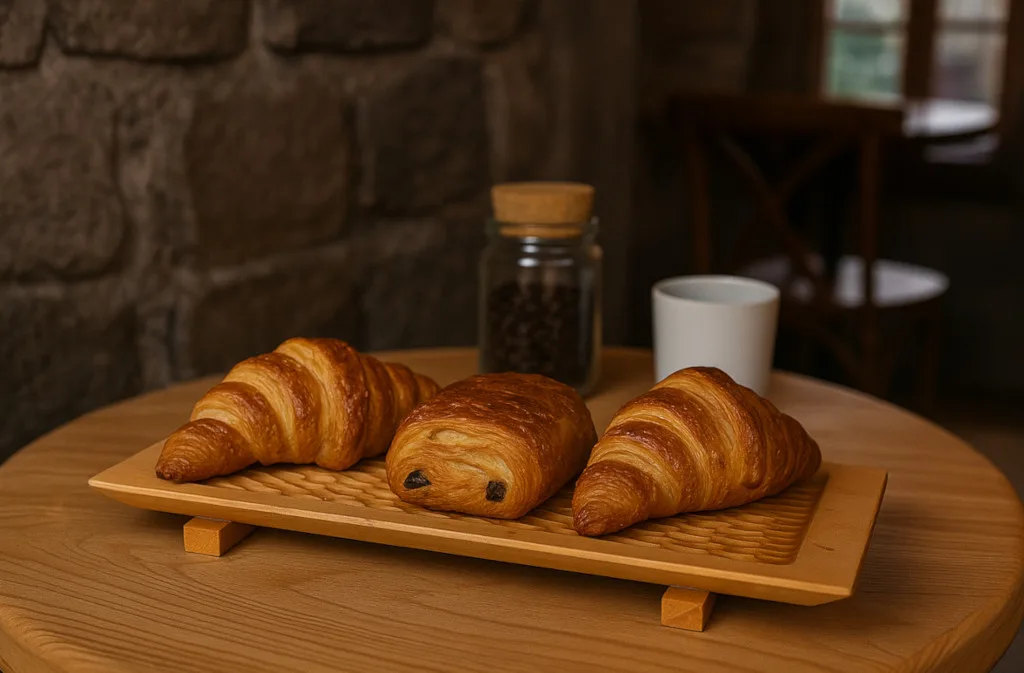 plat en bois et plateaux de service