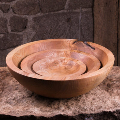 grands bols gigognes en bois naturel