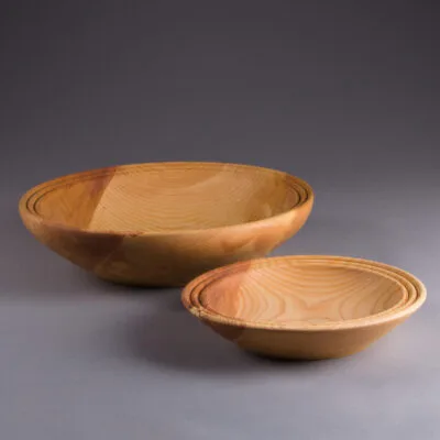 set saladier et bol en bois naturel