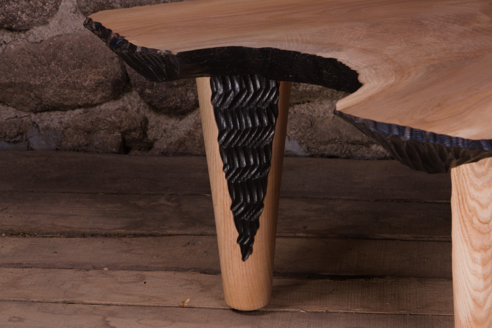 Table basse Wabi-Sabi sculptée - shou sugi ban – Image 6