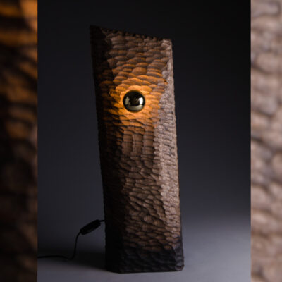 grande lampe en bois naturel artisanale