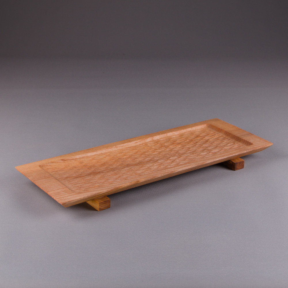 Plateau de présentation en frêne texturé - gougé – Image 2