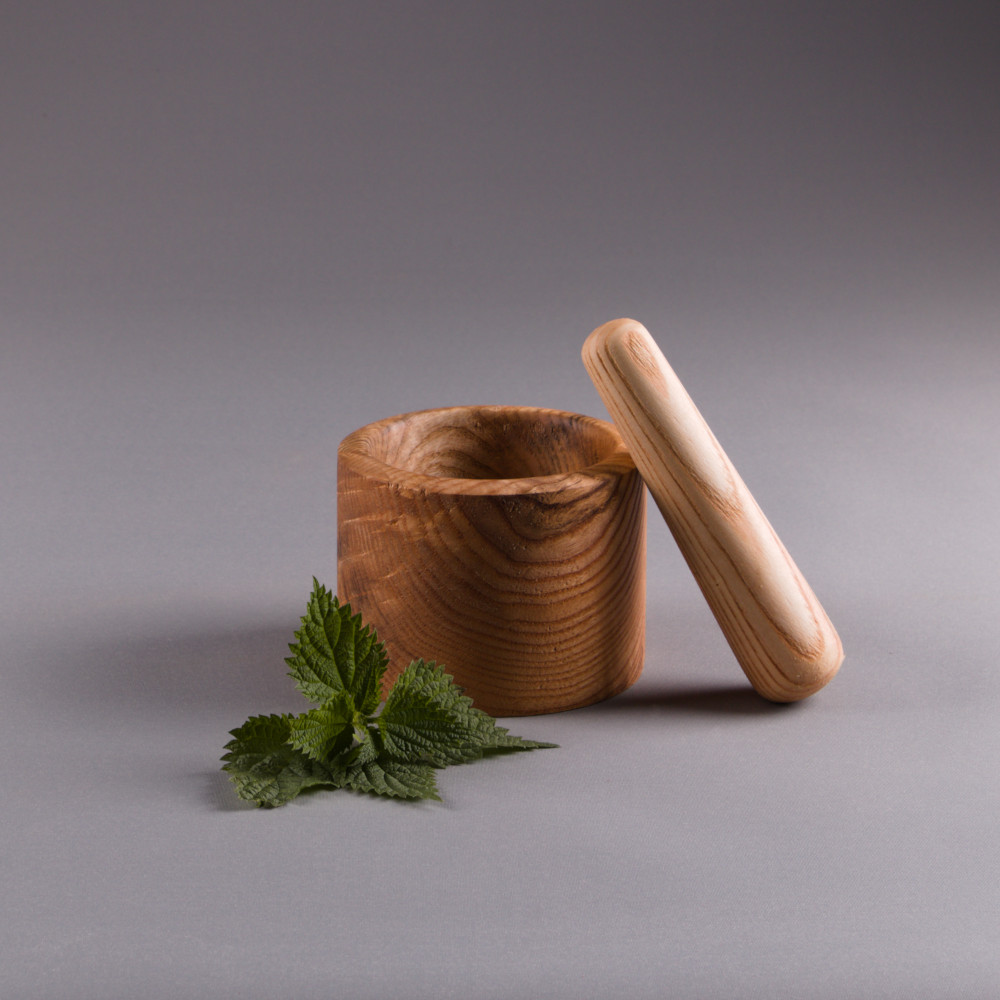 Grand mortier et pilon en bois de frêne massif – Image 2
