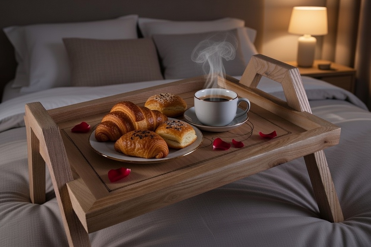Plateau petit déjeuner au lit en frêne massif – Image 4